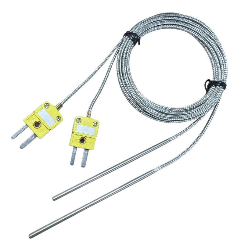 [Australia - AusPower] - 2-Pack TCE-K02H3-100 Furnace K-Type thermocouple Probe 77 ° F to 1112 ° F Probe 0.1in-3.6in Cable 79in 