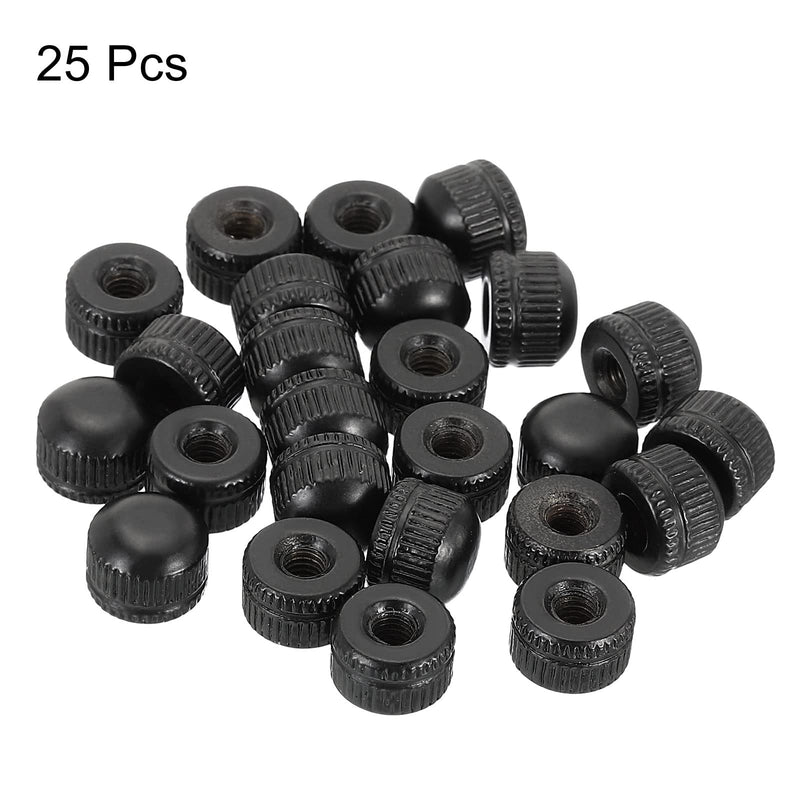 [Australia - AusPower] - PATIKIL M4x0.7 Cap Nut, 25 Pack Acorn Nut Screw Knob Cap Insert Bolt Cover Female Thread Knurled Decorative Hardware Fittings Light Fixtures Black M4x11x9 