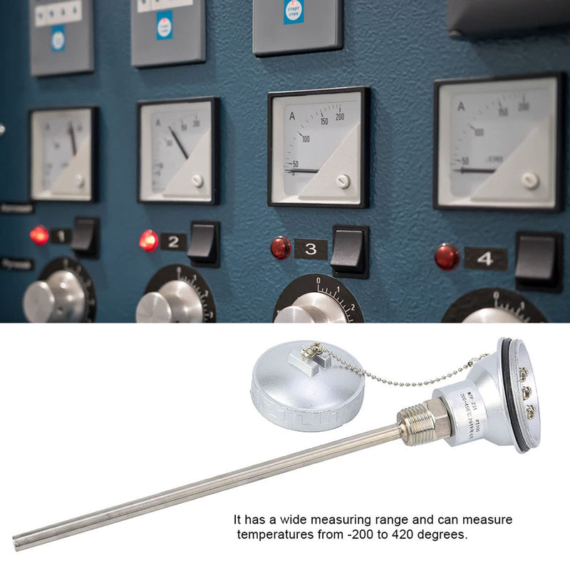 [Australia - AusPower] - Temperature Sensor Head, PT100 Temperature Sensor Probe 1/2" NPT Thread Thermocouple Terminal Head (PT 200mm) 