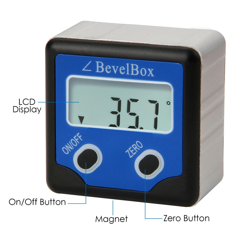[Australia - AusPower] - Digital Bevel Box Gauge Angle Protractor Digital Angle Finder Waterproof Angle Gauge Clinometer Inclinometer with Magnetic Base Backlight Finder Gauge Meter for Woodworking, Handyman, DIY tools 