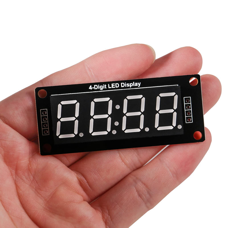 [Australia - AusPower] - 5PCS TM1637 0.56" LED Display Digital Tube Decimal 7 Segment 4 Digit Clock Double Dots Drive Chip Tube Module Serial Driver Board with Pin Header (Yellow) Yellow 