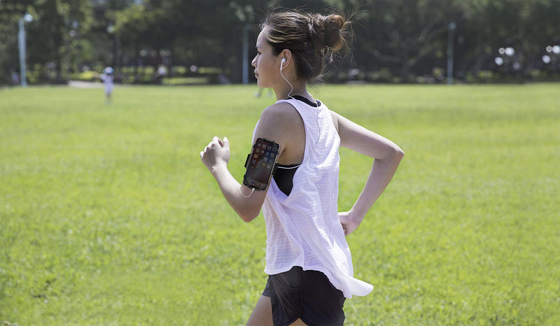 [Australia - AusPower] - 【Bone】 Run Tie Running Armband Phone Holder for Apple iPhone 14 13 12 11 Pro Max Mini XS XR X 8 7 Samsung Galaxy S10 S9 S8 Smartphone, Phone Size 4-6.7" (Black/Arm Size 9.8-15.7") L Arm Size (9.8-15.7 inches) Black 
