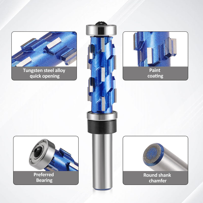 Flush Trim Router Bit 1/2" Shank, Double Bearings Flush Trim Bit 1/2 Spiral Trimming Bit, Wood Router Tool Hardwood Flush Cut Router Bit Router Template Bit for Wood MDF(2PCS) 1/2 inch shank (2PCS)
