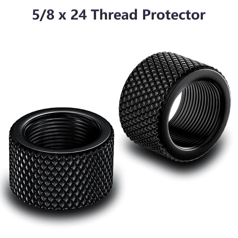 [Australia - AusPower] - 2 Pack Thread Protector, 5/8x24 Steel Thread Adapters (Black) 