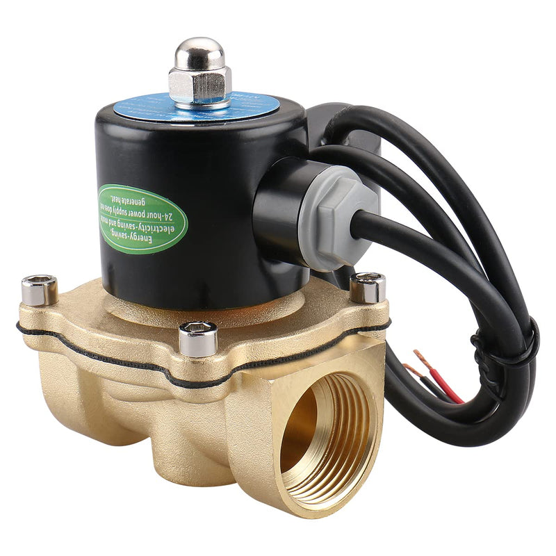 [Australia - AusPower] - Baomain 1 inch DC 24V Brass Electric Solenoid Valve Water Air NC Energy-saving Normal Closed Valve 2W-250-25J 