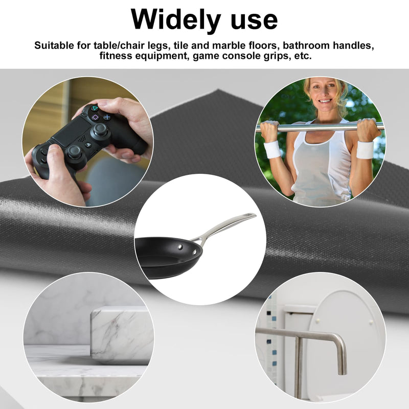 ONTWIE Rubber Grip Tape, 4Pcs Strong Cuttable Rubber Grip Tape, Adhesive Non-Slip Tape for Handles and Contact Surfaces (Black,7.09 x 7.87 in), Heat Resistant
