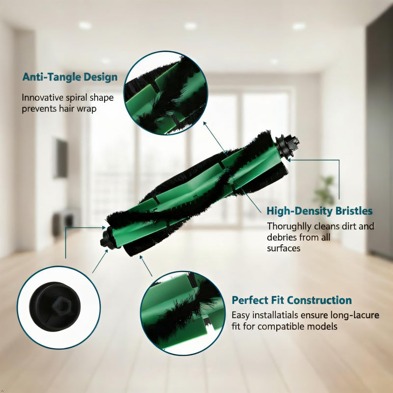 Replacement Parts Accessories for iRobot Roomba 104/105 Vac & Combo Essential Vac 2 Y0110,Y0112,Y0140,Q0120 Q052 2 Main Brush Rollers, 8 Hepa Filters, 8 Side Brushes, 1 Brush Cleaning Tool Without Mop Pads