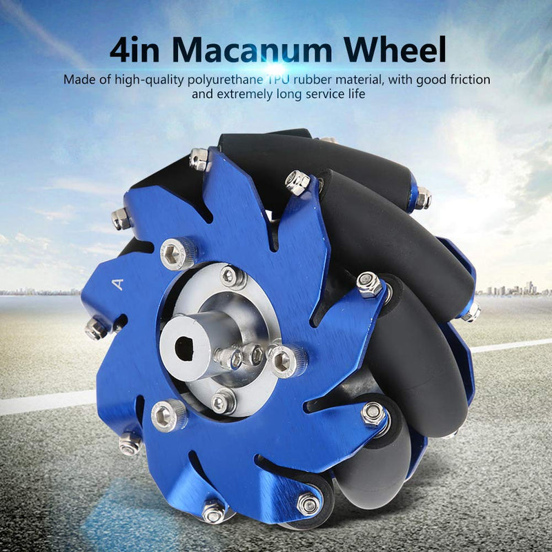 [Australia - AusPower] - 4in Mecanum Wheel Aluminum Right Wheel,45 Degree Omnidirectional Wheel Robot Drive Wheel Industrial Robot Parts, Single Wheel Load 30KG 