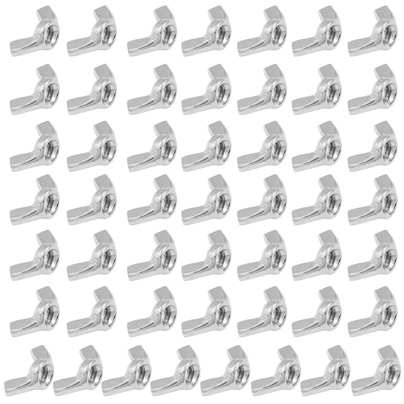 [Australia - AusPower] - 50 Pack 1/4"-20 Wing Nuts, 304 Stainless Steel Butterfly Nuts, Fasteners Parts Hand Twist Tighten Ear Wingnuts for Mechanical Electronic Furniture 