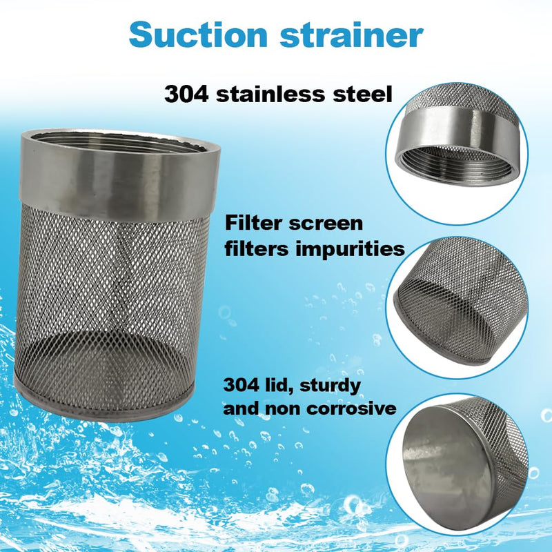 [Australia - AusPower] - 2inch 304 Stainless Steel Filter Head with Internal Thread Diameter of 58mm Connected to 2-inch Water Pipe Filter Used to Remove Debris and Reduce Solid Entry（1pcs） 