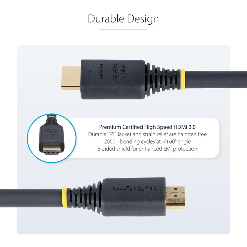 StarTech 25ft High Speed HDMI Cable, 4K 60Hz, 18Gbps, Certified black 25 ft/7.6 m