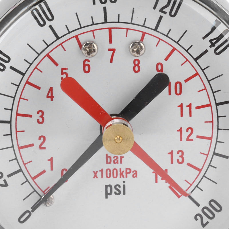 [Australia - AusPower] - Water Pressure Gauge Aluminium Alloy Iron 0 to 200 Psi Universal Water Pressure Gauge with 3/4 Inner Hose Thread for Replacement 