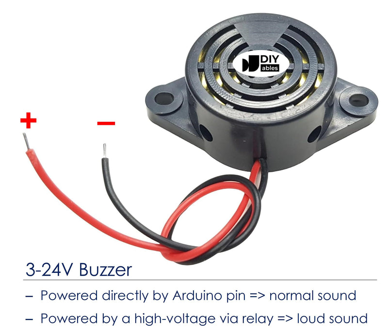 [Australia - AusPower] - 12V, 3-24V Active Piezoelectric Buzzer for Arduino, ESP32, ESP8266, Raspberry Pi, 5 Pieces 