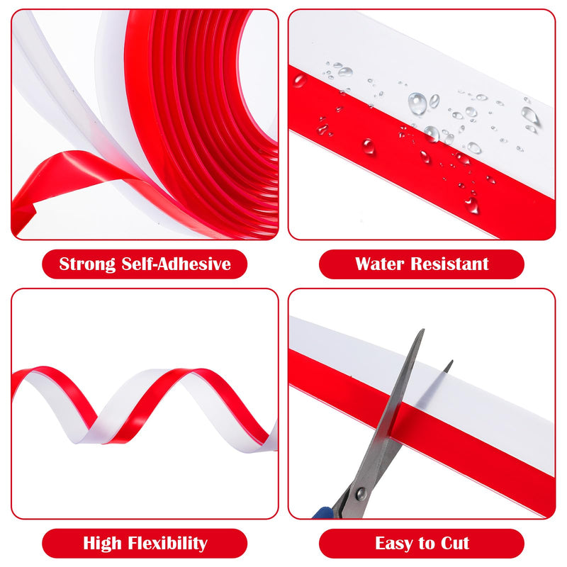 T-Shaped Silicone Weather Stripping for Doors Frame Seal 2 in x 20 ft Self Adhesive Door Draft Stopper Door Seal Strip Side & Bottom Insulation Strip for Glass Shower Doors Sliding Window