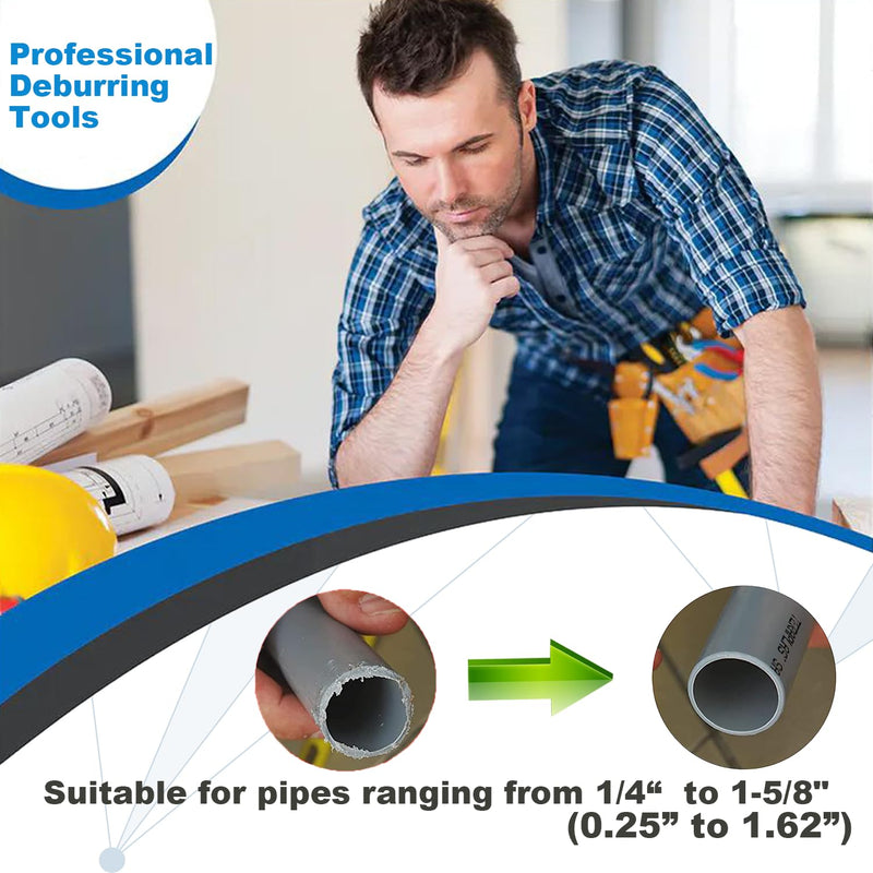 [Australia - AusPower] - Copper Pipe Cutter Reamer Tool - Professional Deburring Plumbing Tools for Plumber - 1/4" to 1-5/8" Copper & PVC Conduit Pipe Reamer Deburring Tool 