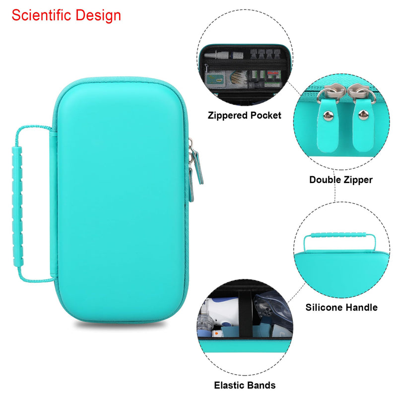 [Australia - AusPower] - Elonbo Carrying Case for Portable Handheld Inhaler Nebulizer Machine for Adults and Kids, Asthma Inhaler Travel Case, Handheld Mesh Atomizer Machine Holder, Inhaler Spacer Bag, Green 