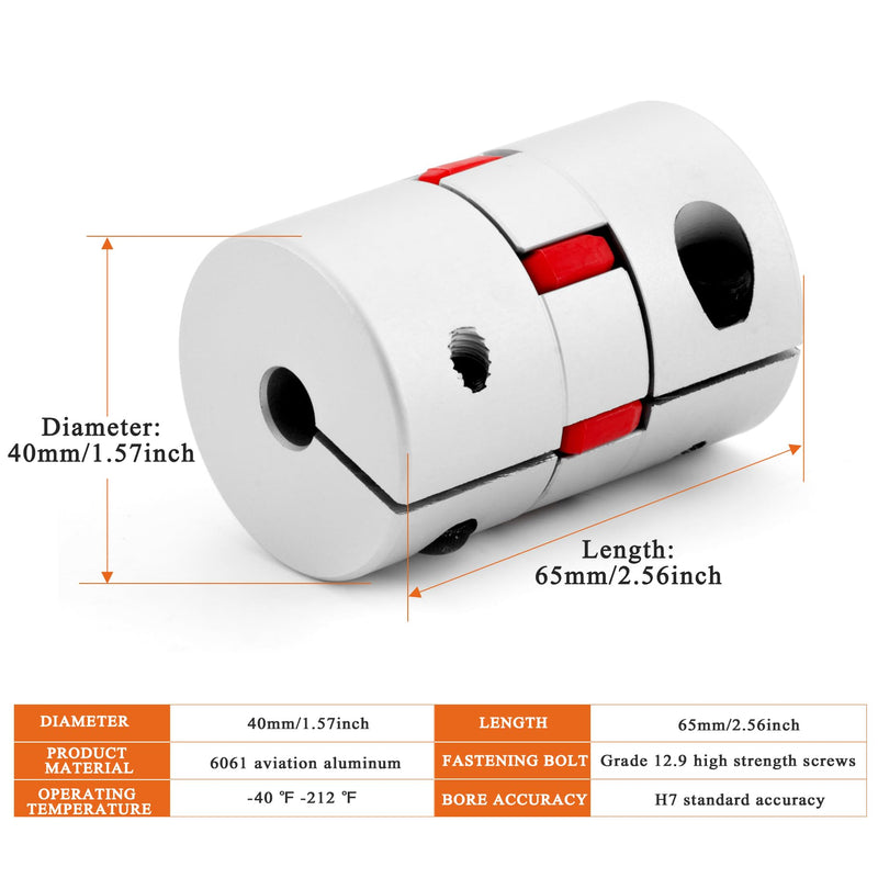[Australia - AusPower] - XIKE 1PC D40 L65 8mm to 9.525mm Aluminum Shaft Coupling, Flexible Spider Coupling 8x9.525mm Connector Flexible Coupler for 3D Printer CNC Machine and Servo Stepped Motor 8mmx9.525mmx1 industrial products 