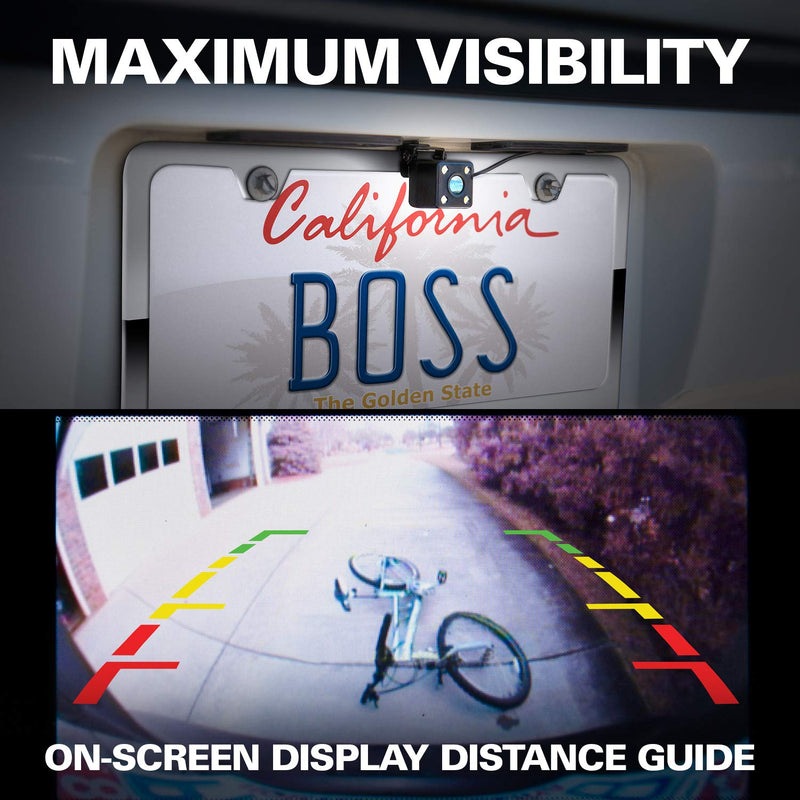 [Australia - AusPower] - BOSS Audio Systems LPCB40 Reverse Rearview License Plate Backup Car Camera - 170° Wide Angle Rear View, Weatherproof Back Up Cam 