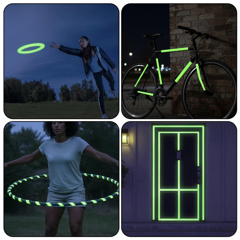 Glow in The Dark Tape High Visibility Glow Tape Fluorescent Luminous Reflective Tapes for Stage Stair Dark Areas Safety Marking, 33 Feet x 0.6 Inch