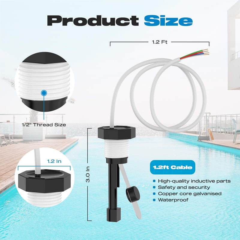 [Australia - AusPower] - Flow Switch Replacement Part 520736 for IntelliChlor IC40, IC20, IC60, IC15 Salt Chlorinator Generator Cell - 4-Wire Connection Pool Flow Sensor Switch 