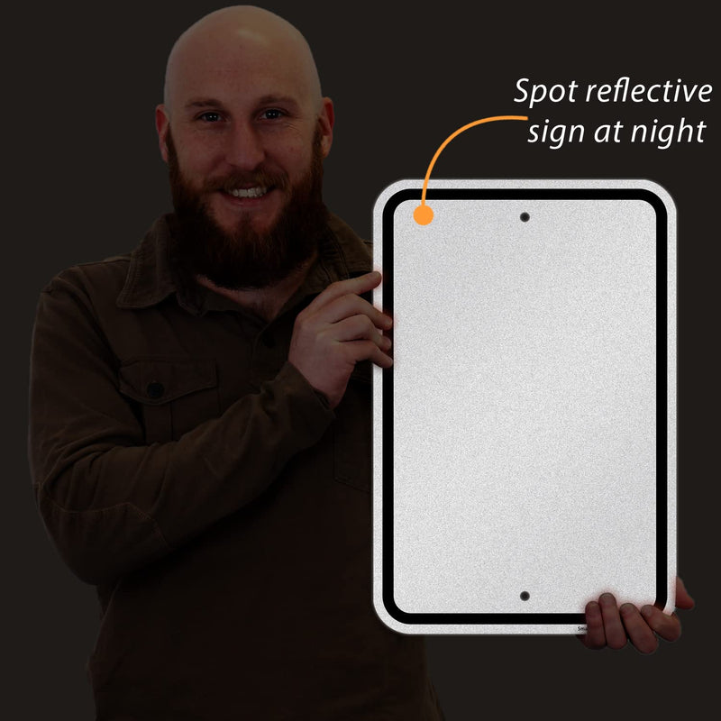 SmartSign 18 x 12 inch “Blank Bordered Parking” Metal Sign, 120 mil Aluminum Composite (ACM), Engineer Grade Reflective Material, Black and White, Made in USA 12" x 18" EG ACM