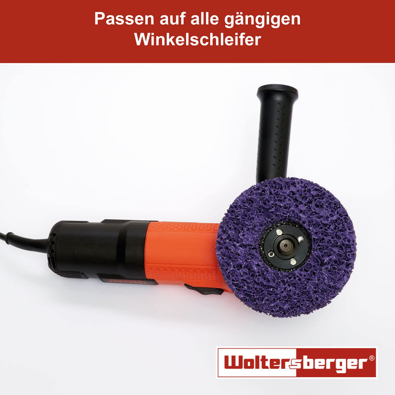 [Australia - AusPower] - Woltersberger® Pack of 5 Coarse Cleaning Discs Diameter 125 mm CSD Cleaning Fleece CBS Nylon Fabric Disc Purple for Angle Grinder Rust Remover for Flex 125mm 