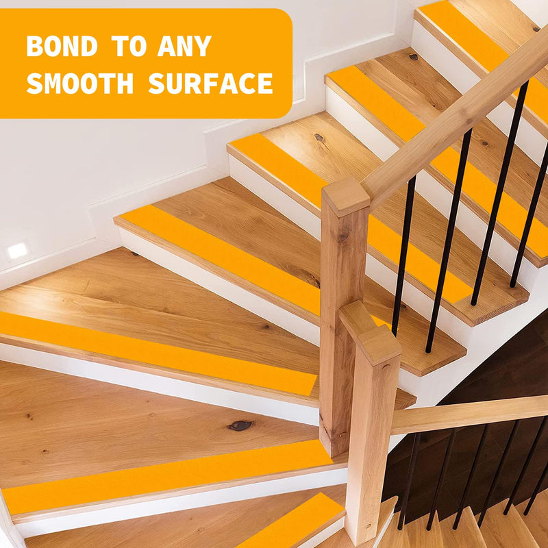 Anti Slip Tape with Bright Yellow Grip Stripes 2 Inch x 33 Feet Waterproof Hazard Caution Warning Tape for Outdoor Stairs, Step Treads, Ramp, Skateboard