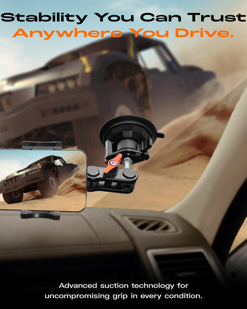[Australia - AusPower] - chubbycable ChubbyGrip Pro Dash Mount Premium Metal Knobs Phone Holders for Your Car 360° Rotation Suction Cup Phone Mount for Windshield, Clamp, Orange ChubbyGrip Pro (Clamp)-Orange 