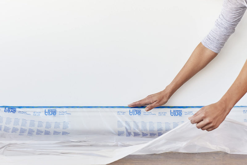 [Australia - AusPower] - ScotchBlue Pre Plastic Painters Tape with Bladed Dispenser, 24 in x 30yd, Tape & Masking Film Combined in One Product, Static Cling to Stay in One Place, No Residue Masking Tape (PTD2093EL-24-S) 24" Width With Dispenser 