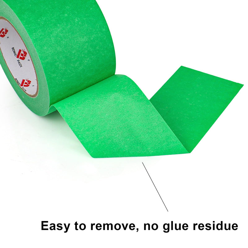 [Australia - AusPower] - BOMEI PACK Painters Tape 3 Inch, 3D Printing Tape 3 Inches x 55 Yards for Laser Cutting, 21-Day Clean Removal Wide Green Masking Tape 3in x 55yards 