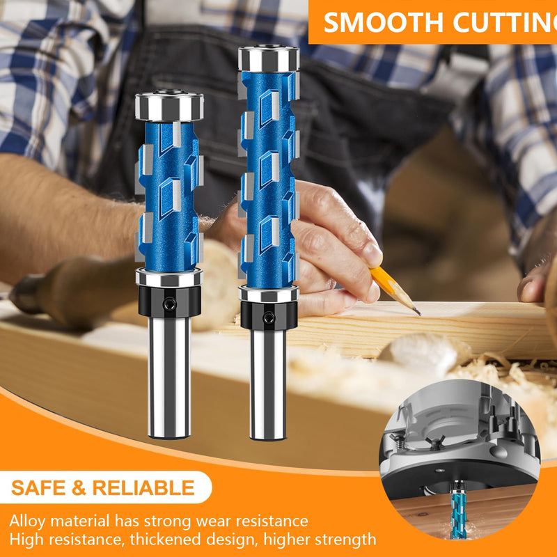 Flush Trimming Bit Flush Trim Router Bit Set 1/2 Inch Shank Top Bearing Flush Trim Router Bit (2 PCS) (4-7/8'') 4-7/8''