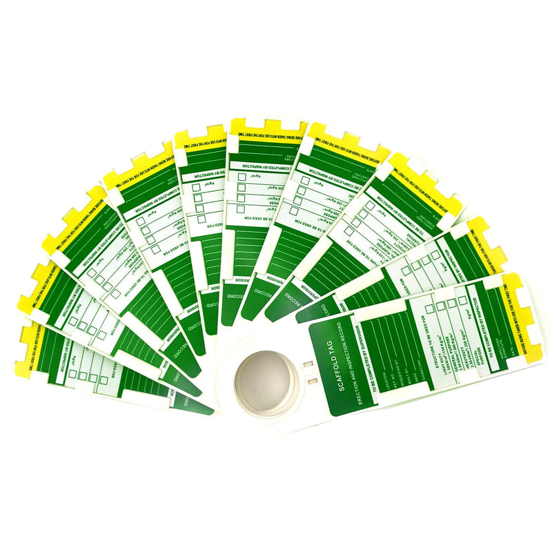 Scaffold Status Holder and Tags, 10 Holder, 10 Scaffold Tags, 11-3/4" Height, 3-1/2" Width (Set of 10)