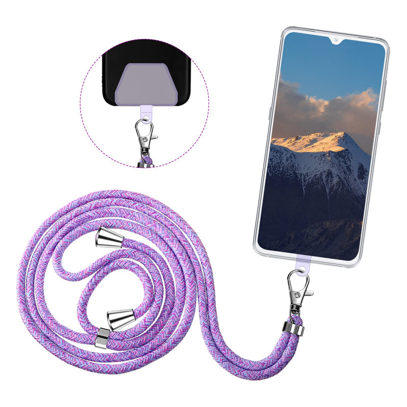[Australia - AusPower] - Weewooday 4 Pieces Universal Cell Phone Lanyard Around The Neck Phone Lanyard Crossbody Adjustable Nylon Phone Lanyard Patch with Neck Strap for Most Phones(Bright Color Series) Bright Color Series 