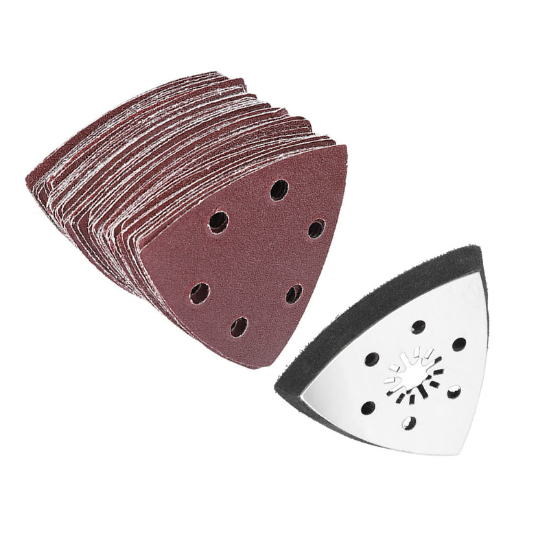 KIMISS Ferrex Sander Nextec Sander Head 61 Pieces 90 mm 6 Holes Triangle Sanding Pad Sand Paper Oscillating Polish Multi Tools