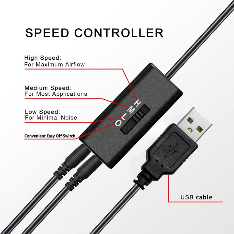 [Australia - AusPower] - 120 x 25mm 5V USB Portable Cooling Fan,External USB Extreme Heat Dissipation Fan,Cooling for Receiver,Raspberry, PlayStation, Game Consoles, Fiber Modem, Internet Gateway,Cabinet (2PCS) 120x25mm(2pcs) 