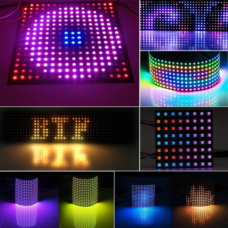 [Australia - AusPower] - BTF-LIGHTING WS2812B RGB IC 5050SMD Individually Addressable Digital 11x44 484 Pixels 12.5in x 3.1in LED Matrix DC5V Flexible FPCB Full Color Image Video Text Display(No Adapter or Controller) 