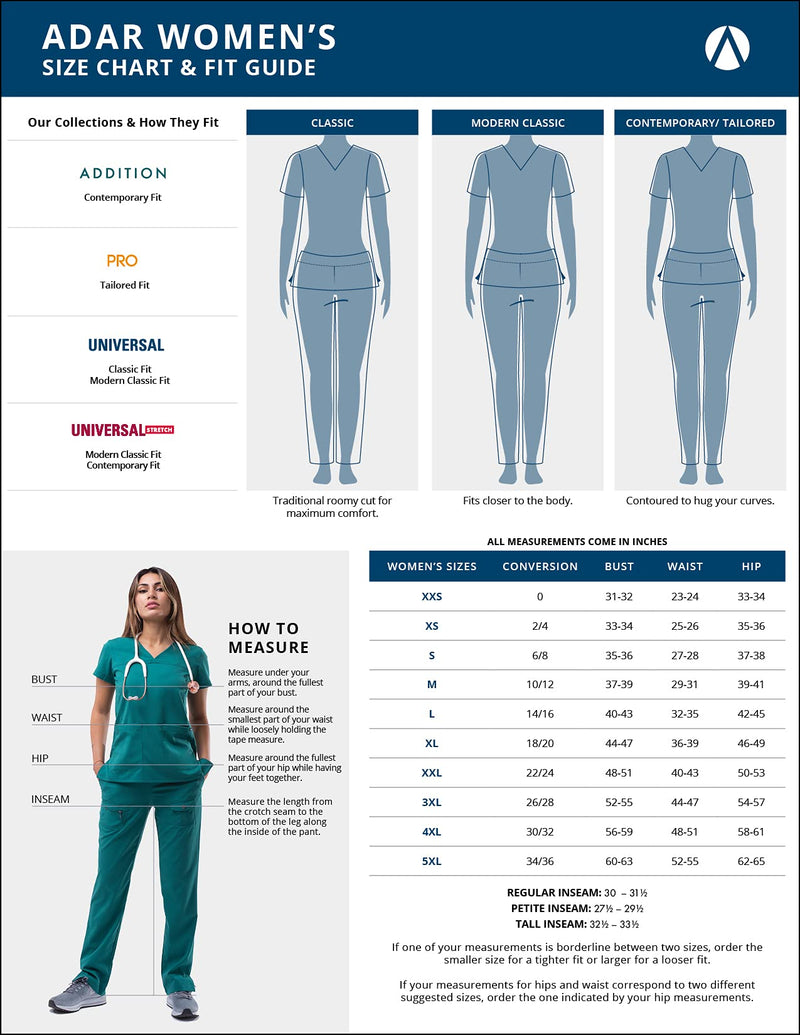 [Australia - AusPower] - Adar Pro Modern Athletic Scrub Set For Women - Modern V-Neck Scrub Top & Yoga Jogger Scrub Pants Medium Heather French Blue 
