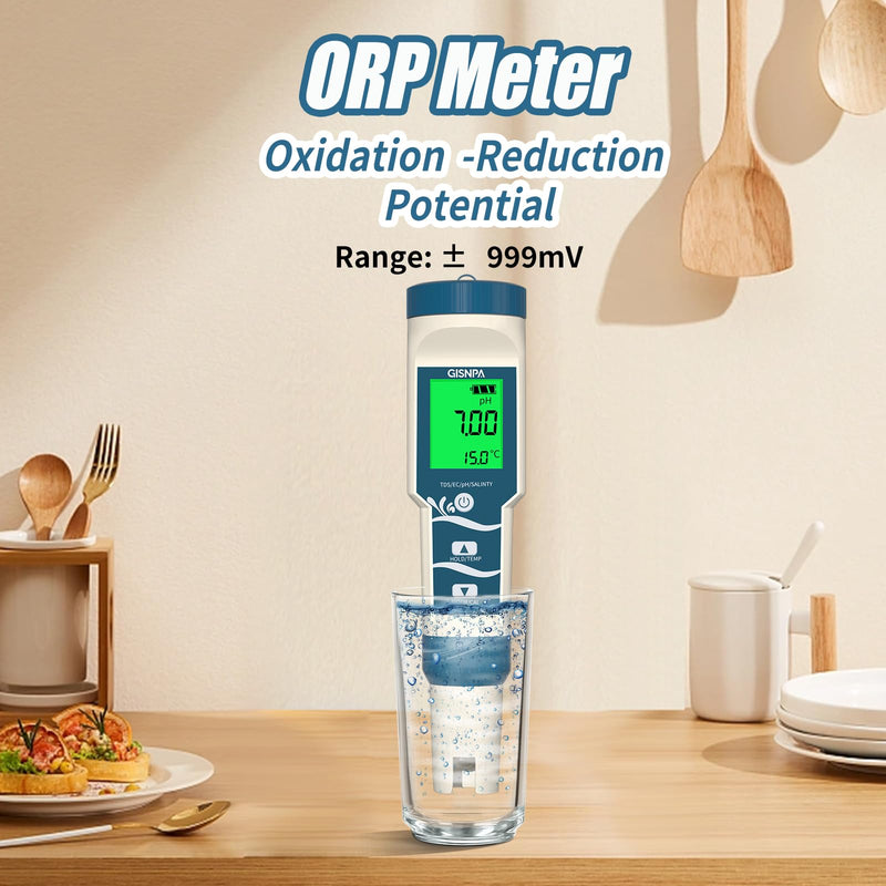 [Australia - AusPower] - PH Meter, Hydrogen Water Tester, Digital 4-in-1 PH ORP H2 Temp Meter with ATC, H2 Water PPB/PPM Meter, 0.01 Resolution High Accuracy PH Tester for Drinking Water 