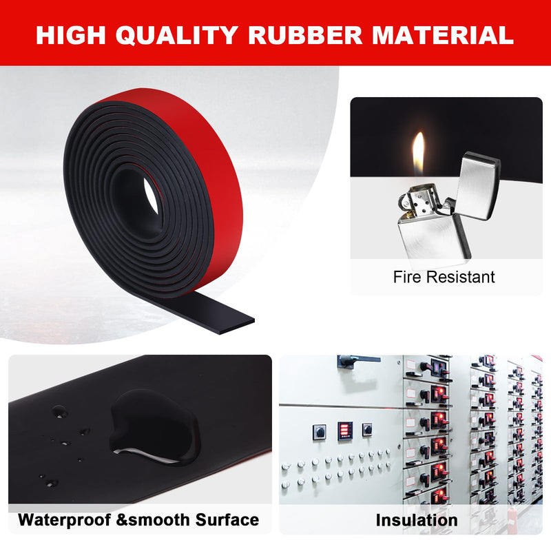 Rubber Strips with Adhesive Backing, 4" W x 1/16" T x 10' L Solid Neoprene Rubber Sheets, Rolls & Strips for DIY Warehouse Flooring, Gasket, Pads, Padding, Matting, Crafts Protection 4" Wide x 1/16" Thick x 10' Long
