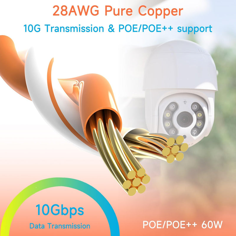 Cat6a Slim Ethernet Patch Cable 200ft Outdoor & Indoor, Flexible 10G Cat6 Internet Network Cable Waterproof LLDPE UV Jacket, Pure Copper Cat 6 Ethernet Cable for POE, Black