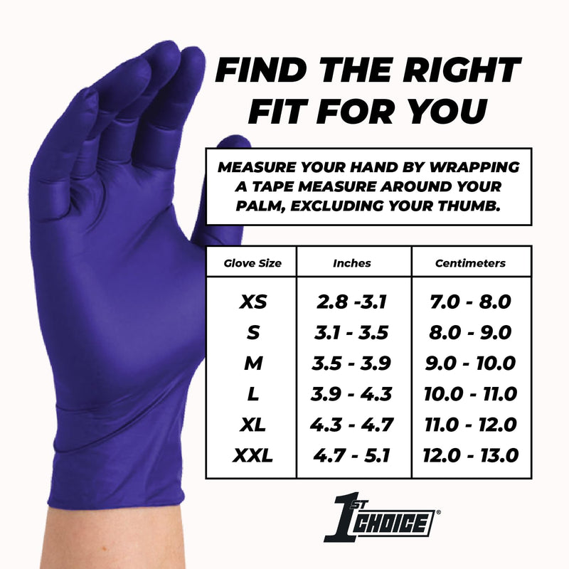 [Australia - AusPower] - 1st Choice Nitrile Disposable Gloves, 3 Mil Blue Indigo Nitrile Gloves Disposable Latex Free Medium Box of 100 Medical Gloves Medium (Pack of 100) 