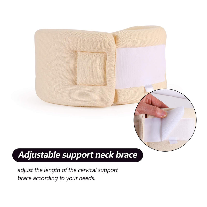 [Australia - AusPower] - Soft Foam Neck Brace Universal Cervical Collar, Adjustable Neck Support Brace for Sleeping - Relieves Neck Pain and Spine Pressure, Neck Collar After Whiplash or Injury (2.5" Depth Collar, M) White Narrow 2.5" Depth Collar Medium (13.3-15.7 Inch) 