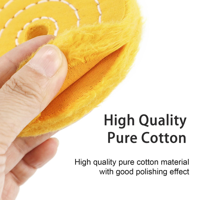 SCOTTCHEN 4" Buffing Polishing Wheels Soft(30Ply)/ Fine(50Ply)/ Medium(38Ply)/ Coarse 1/2" Thick/Rough 1/2" Thick with 1/2" Arbor Hole with 2sets 1/4" Shank for Drill - 5Pack Multi 7pcs 4 inch