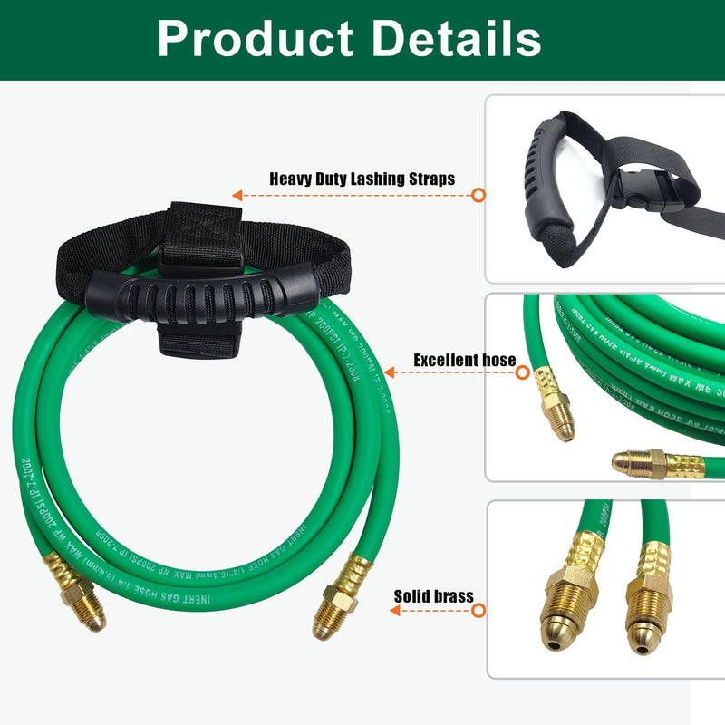 [Australia - AusPower] - 5FT Argon Gas Hose, Inert Gas Welding Hoses for MIG/TIG Welding Regulator (5FT, 6,56FT, 10FT Argon Hose), Argon CO2 Gas Regulator Adapter Hose for MIG/TIG Welder Flowmeter 1/4", 5/8" UNF-18RH 5FT Argon Hose 