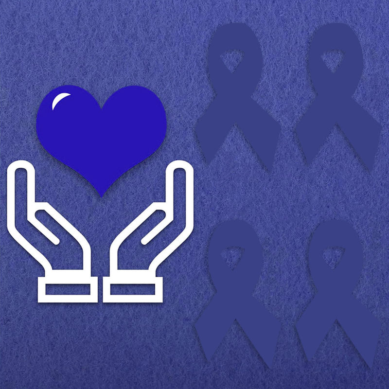 [Australia - AusPower] - WANDIC 0.75 * 1.28'' Blue Ribbon Awareness Sticker, 500 PCS Ribbon-Shaped Label Roll for Colon, Prostate, Rectal Cancer and Child Abuse Hope Awareness 