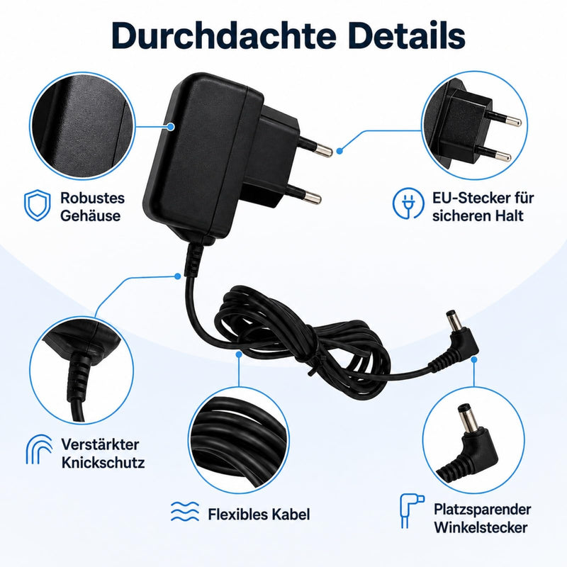 6V 700mA Power Supply for Blood Pressure Monitor, AC/DC Replacement Power Adapter Compatible with Omron Hem U J L Series, EU Plug Charger for Electronic Upper Arm Blood Pressure Monitors