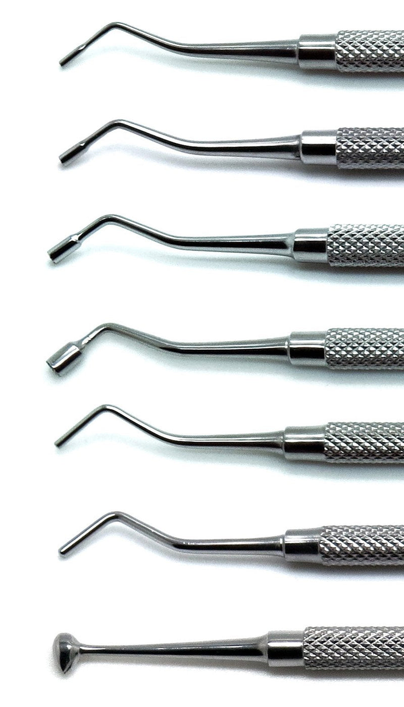 [Australia - AusPower] - Dental Amalgam Filling Serrated Pluggers Plastic Composite Ball Burnishers Double Ended Restorative 7 Pieces Instruments 