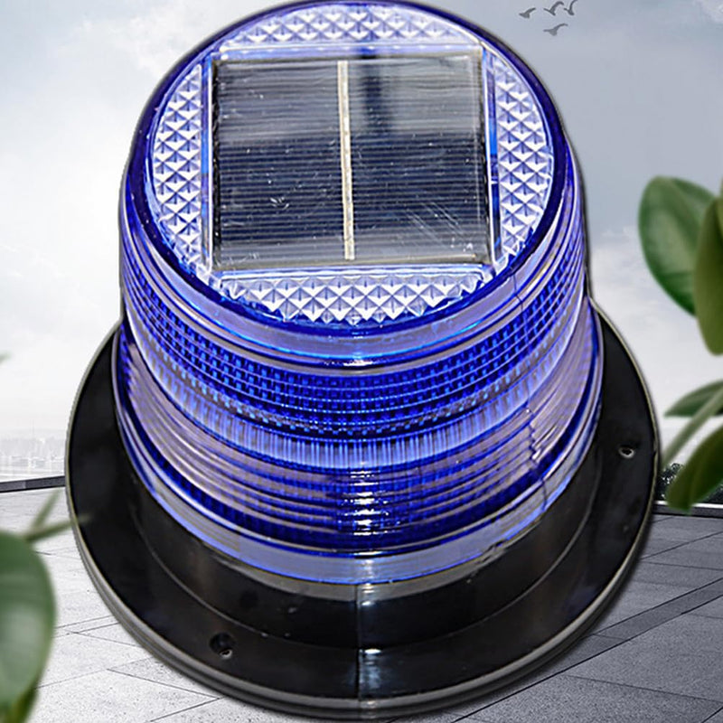 [Australia - AusPower] - Aolyty Solar Strobe Warning Light with Strong Magnetic Base LED Warning Lamp Super Bright Solar Safety Flashing Light Waterproof for Construction, Traffic, Factory, Crane Tower, Dock (Blue) Blue 