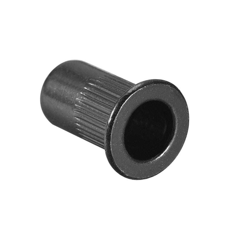 [Australia - AusPower] - uxcell M5 Rivet Nuts Carbon Steel Zinc-Plated Knurled Flat Head Threaded Insert Nut Black 20Pcs 