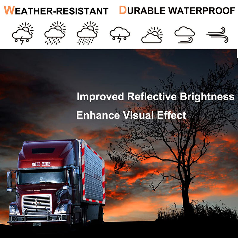 DOT-C2 Reflective Tape,Red White 2Inch X 30Feet Waterproof Conspicuity Safety Tape,Trailers Caution Warning Adhesive Reflector Tape for Cars Trailer Trucks Vehicles Outdoor
